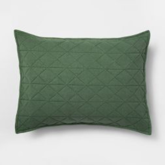 Pillowfort Vintage Wash Green Jersey Pillow Sham
